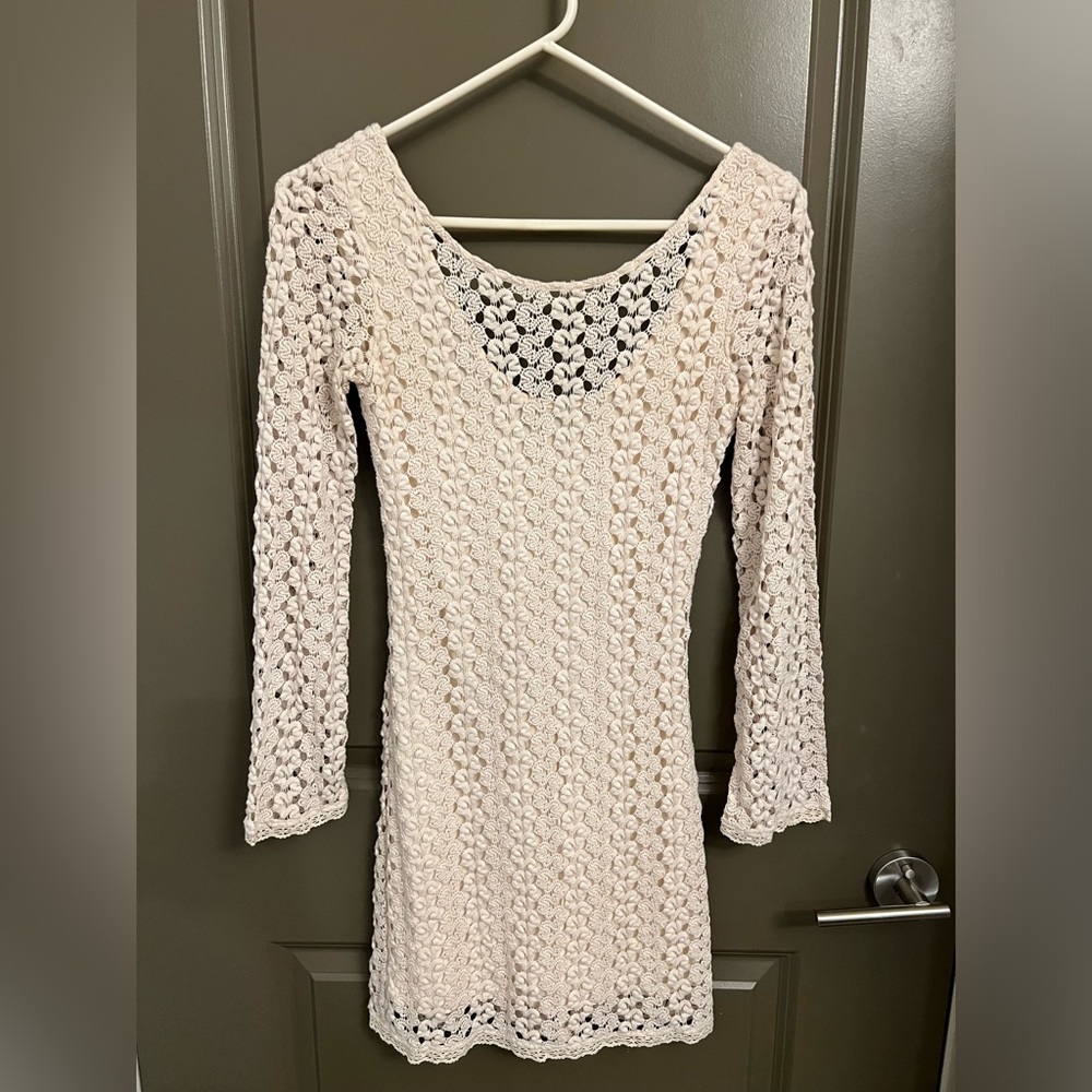 Free People Off white/tan knitted dress